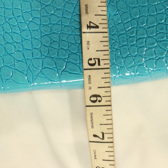 ULTRA CHI Crocodile Print Bright Blue Clutch Purse - Picture 5 of 6